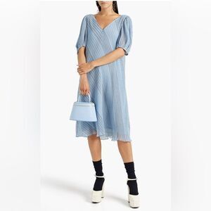 Ganni Light Blue Striped Fabric